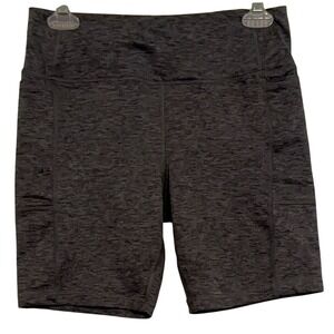 Athletic Works Womens Gray Heathered Activewear Biker Shorts Size M (8-10)
